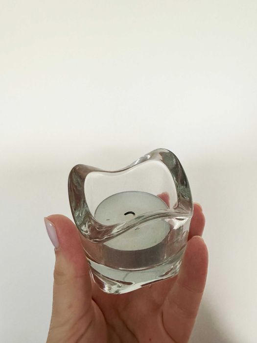 Підсвічники скляні під чайну свічку, хвиля