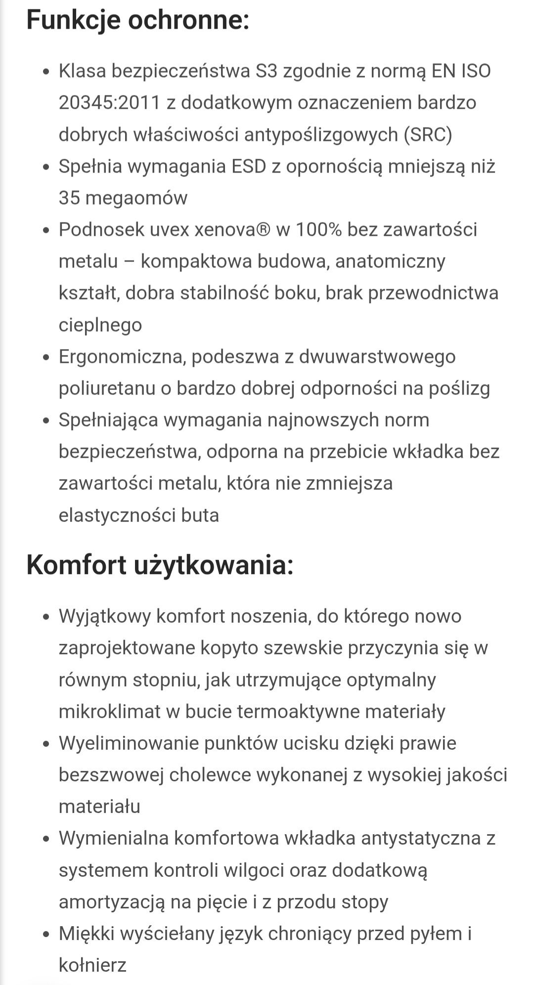 Półbuty ochronne UVEX S1 SPORT S3 SRC r. 38 i 40