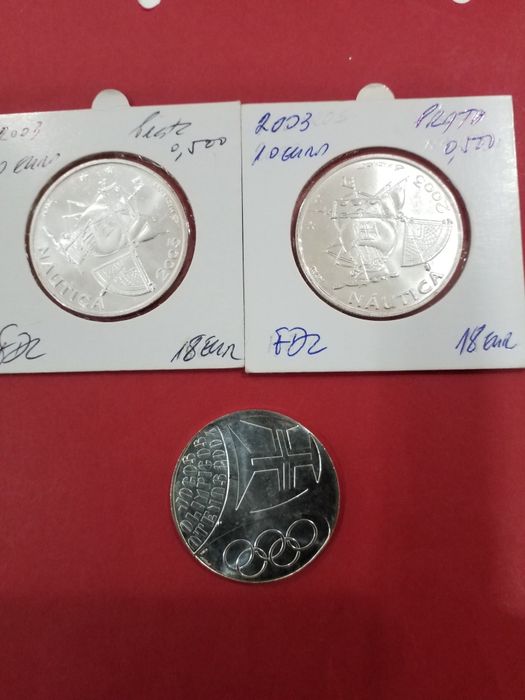 Moedas portuguesas euros em prata.