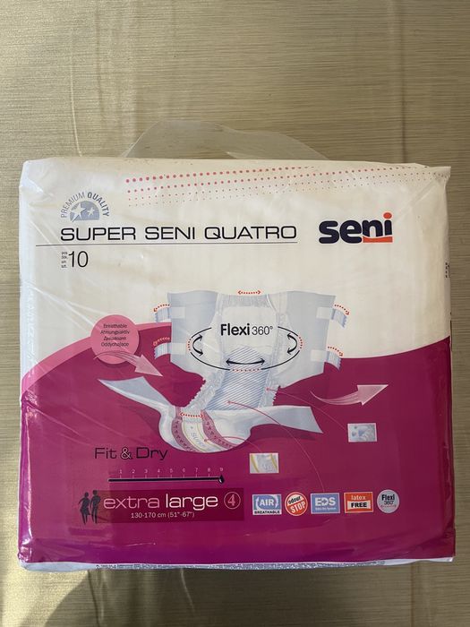 Super Seni Quatro, pieluchomajtki dla dorosłych na rzepy - extra large
