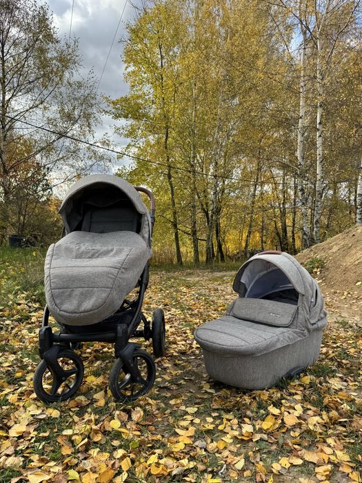 Wózek Bebetto Luca 2w1 szary chlopiec dzieczynka