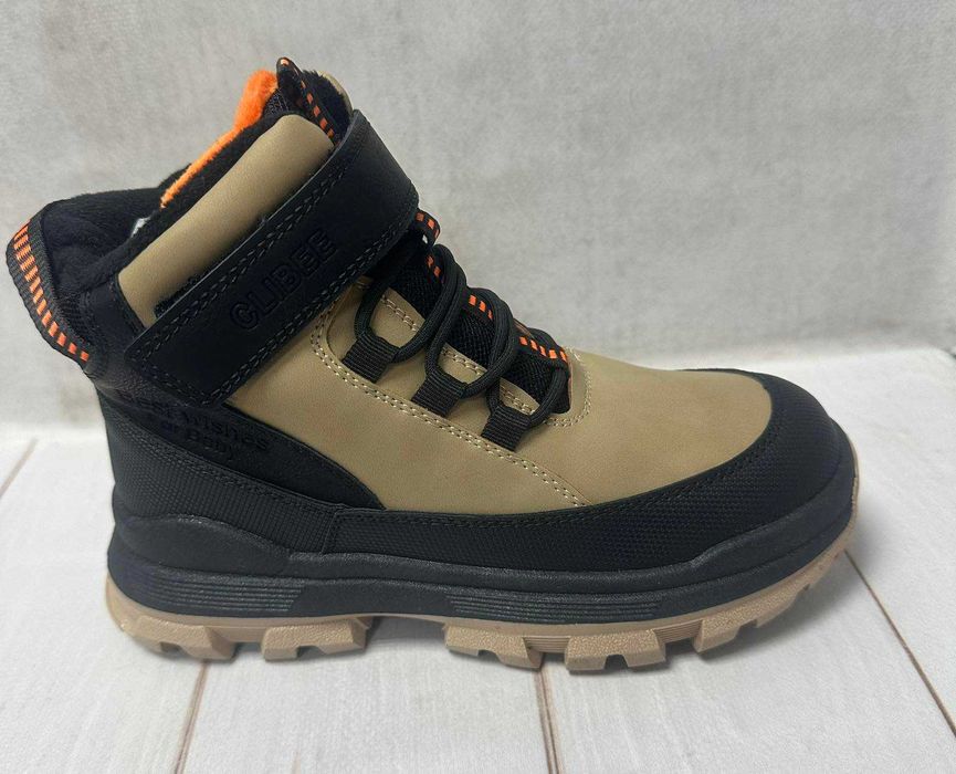 Зимові дитячі черевики Clibee на овчині  коричневі 34-37