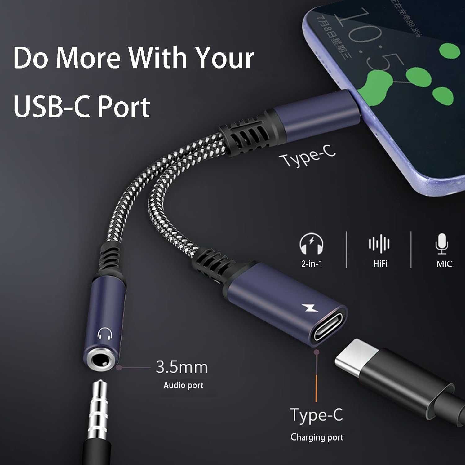 WYPRZEDAŻ!!! Adapter słuchawki i ładowanie USB C