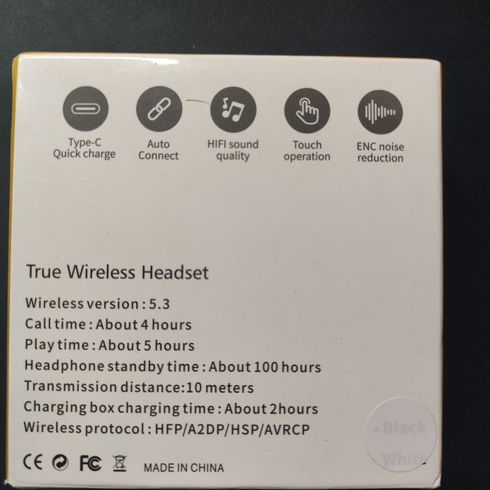 Навушники-гарнітура bluetooth, вкладиші білі.