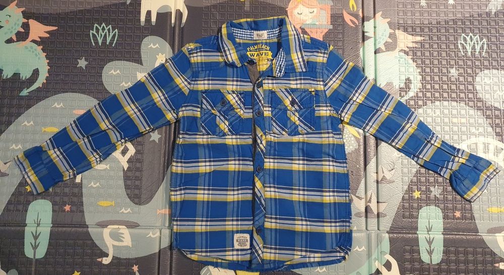 Koszula F&F 116 cm - 122 cm niebieska długi rękaw