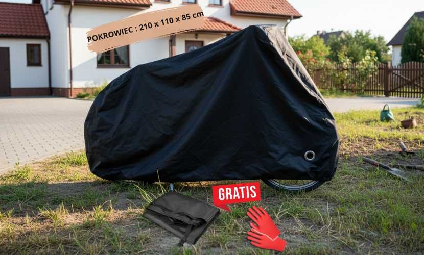 Ochronna plandeka na 2 rowery motocykl skuter wodoodporna 210x110x85cm