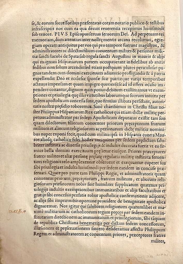 RARA Bula Papal Impressa de 1584