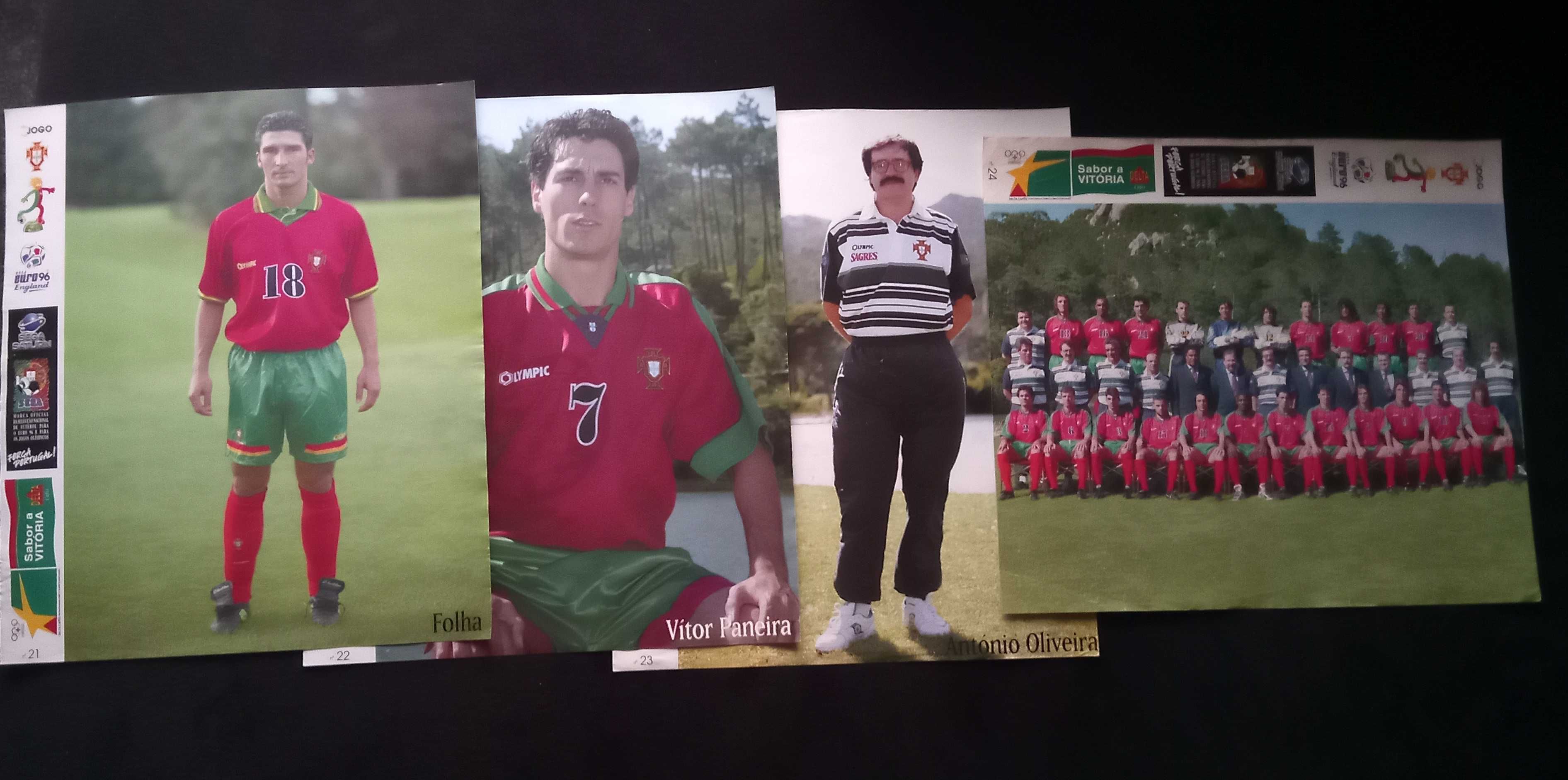 24 posters jogadores portugueses convocados europeu  futebol 1996