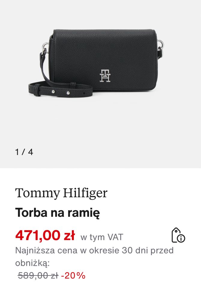 Torebka TH w kolorze czarnym