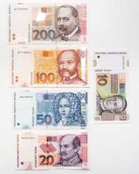 Хорватия - Валюта хорватские куна, набор из 5 шт.