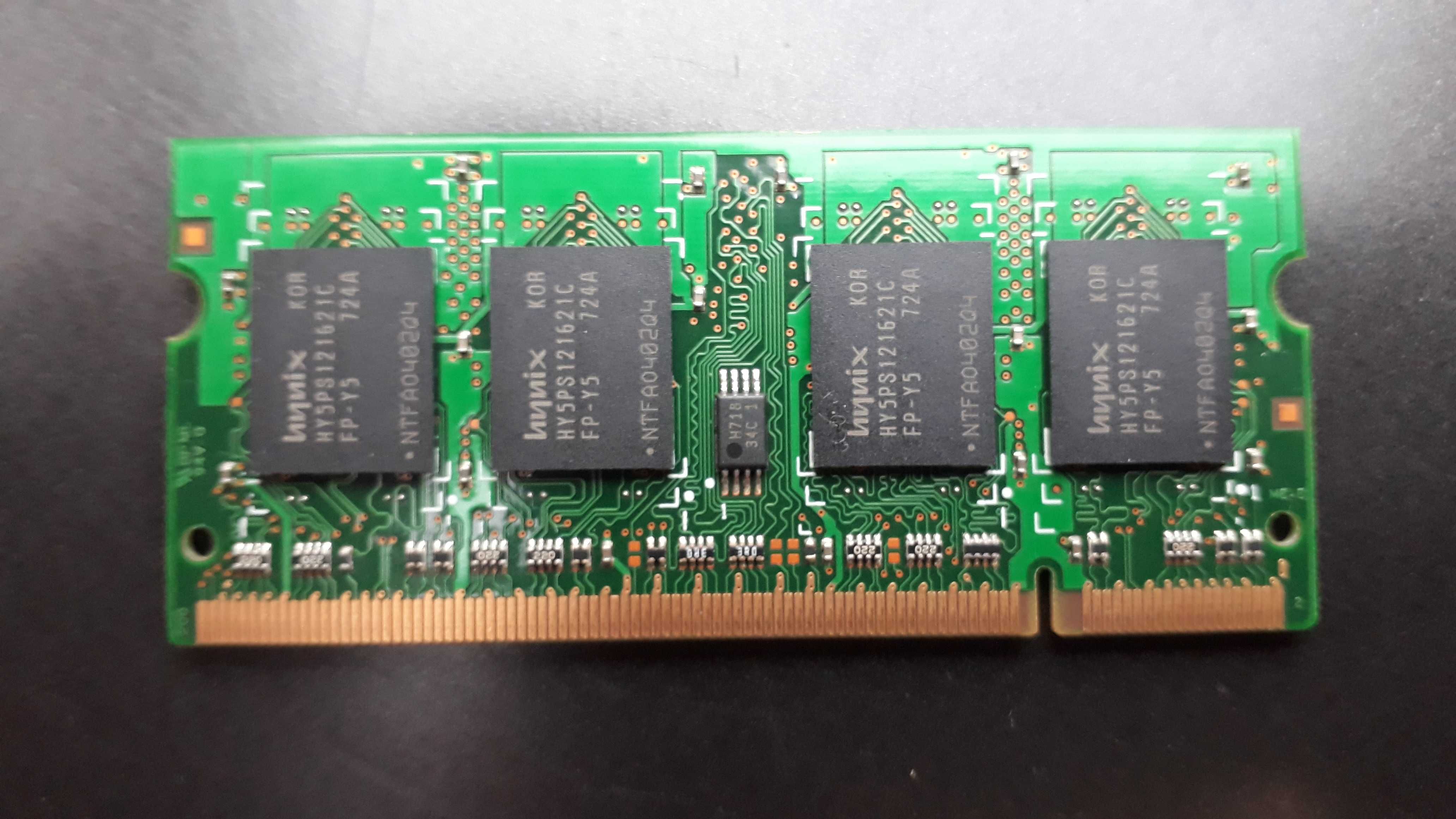 Pamięć RAM DDR2 SODIMM 1GB Samsung + 512 MB, Hynix, sprawna