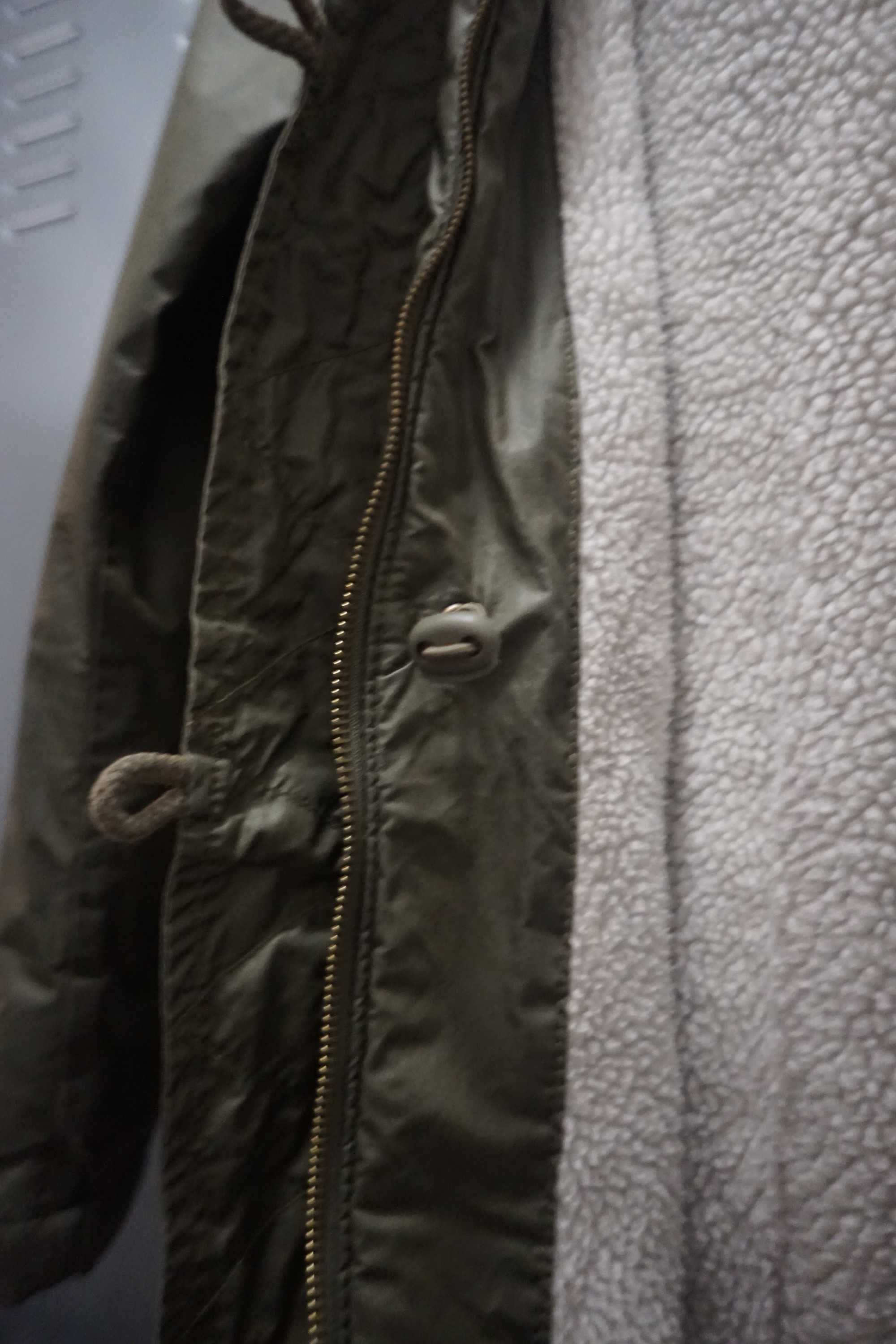 Ciepła  kurtka damska H&M khaki S 36