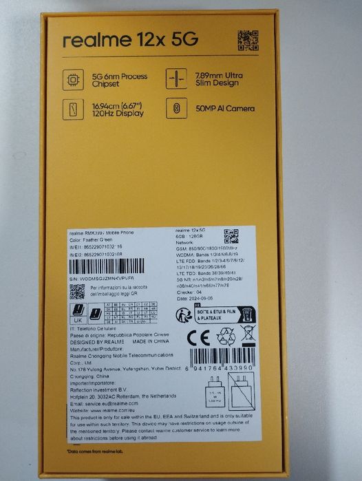 Smartfon Realme 12X5G ZIELONY Nowy gwarancja