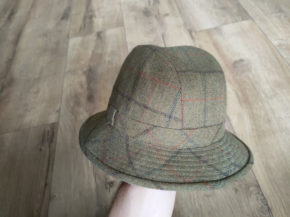 Kapelusz myśliwski wełniany w kratkę męski r. M