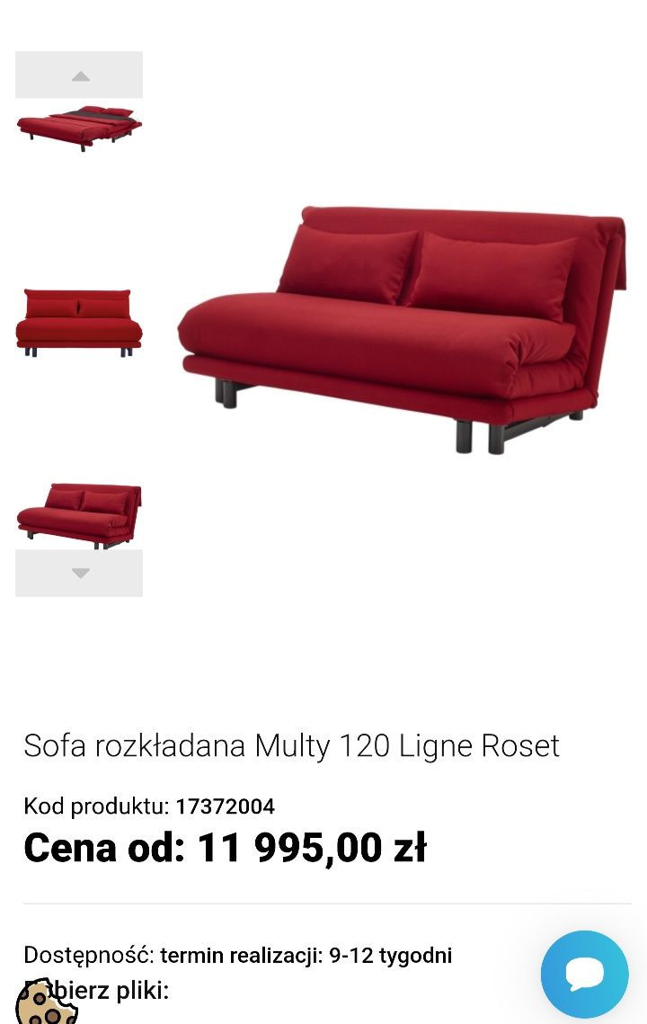 Sofa rozkładana firmy Ligne Roset kanapa wersalka 
Odbiór osobisty w