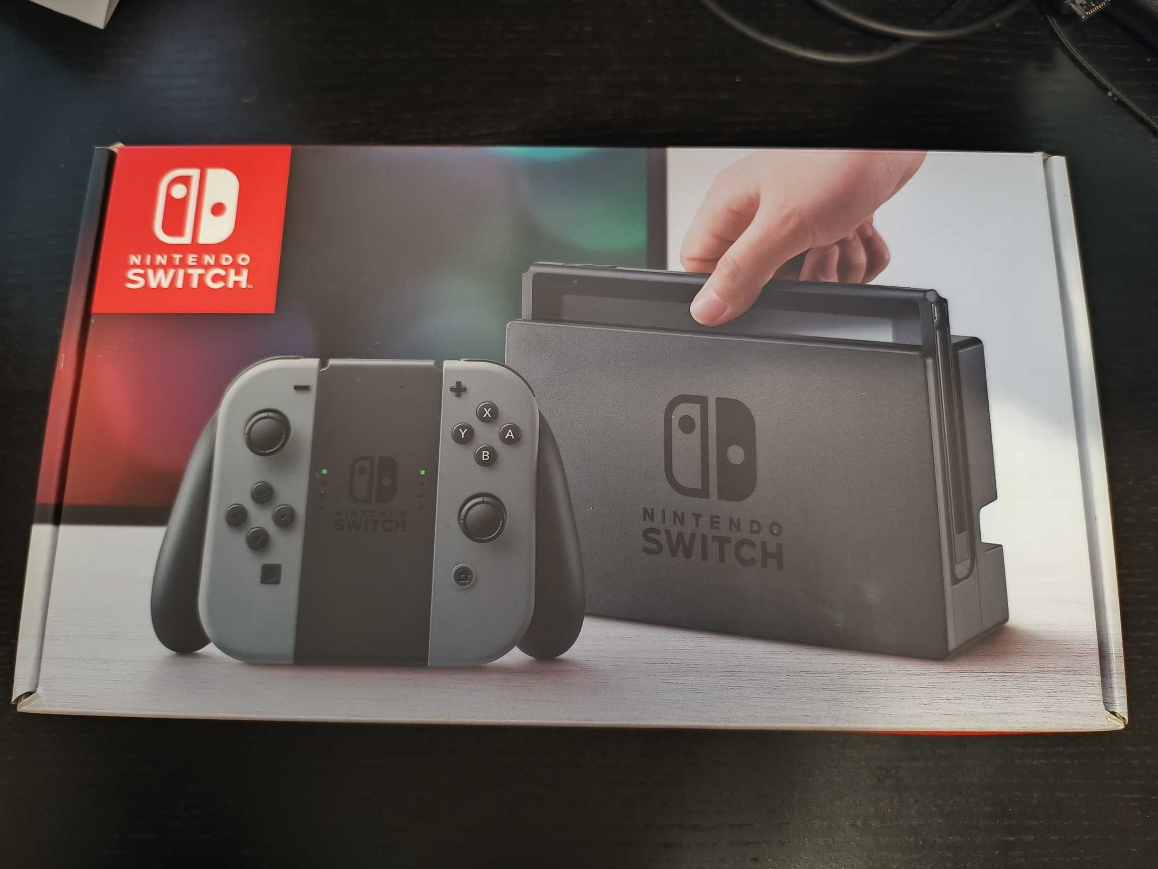 Nintendo Switch V1 preto/cinza + todos os acessórios, excelente estado