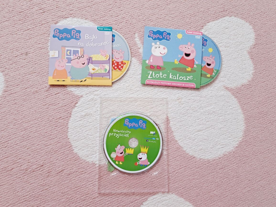 Świnka Peppa Pig bajki na VCD polski dubbing 3 płyty + zegarek gratis