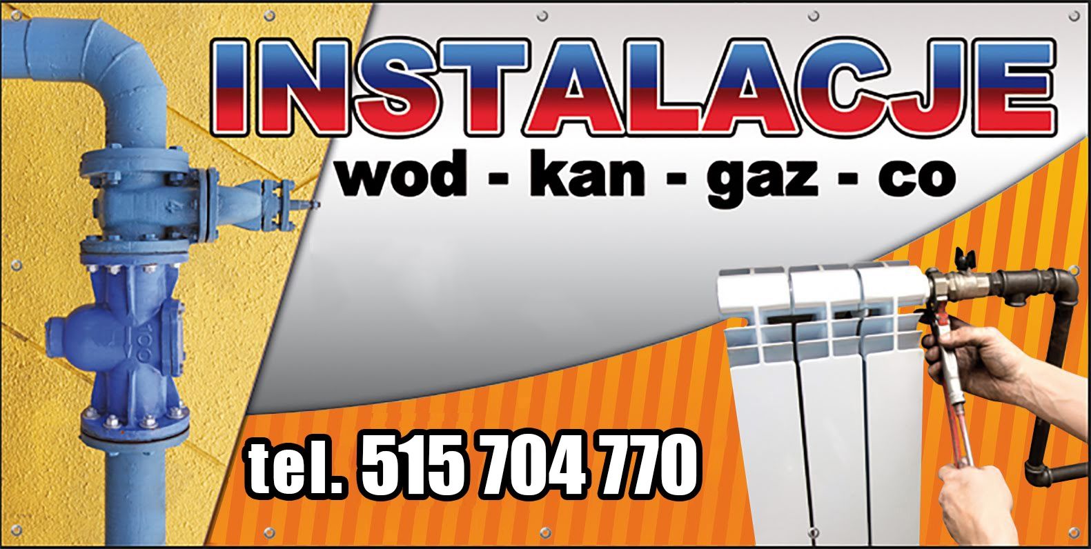 Instalator, hydraulik, wod-kan, gaz, co, awarie