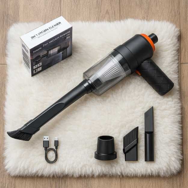 Nowy Mocny Odkurzacz Ręczny Bezprzewodowy Dmuchawa Auto +GRATIS USB