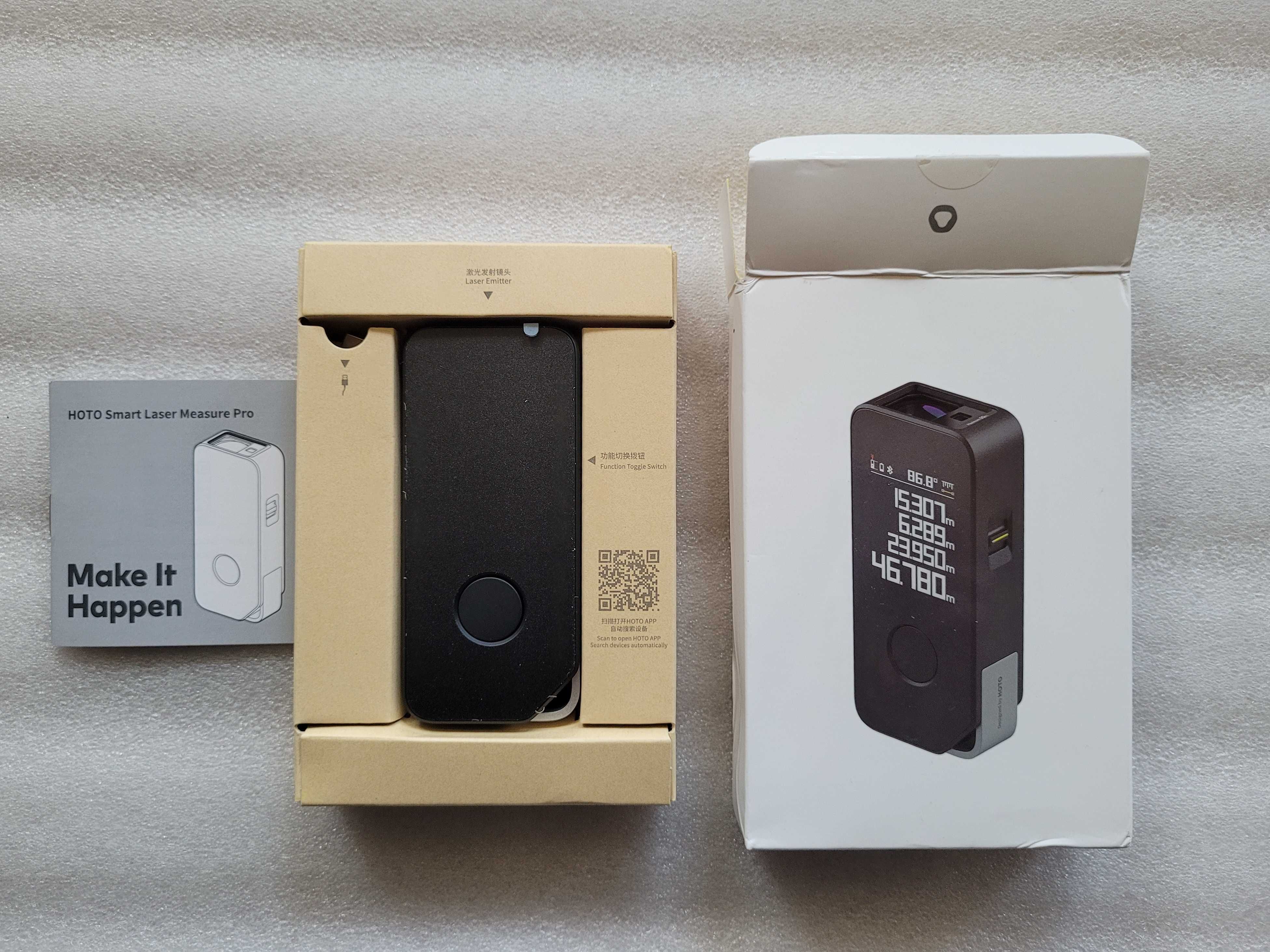 Лазер. рулетка Hoto Laser 50м  с Bluetooth, аккум. зарядка ч/з Type C