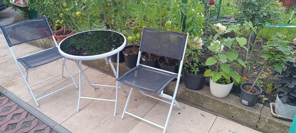 Stolik plus 2krzesła składane ogród balkon