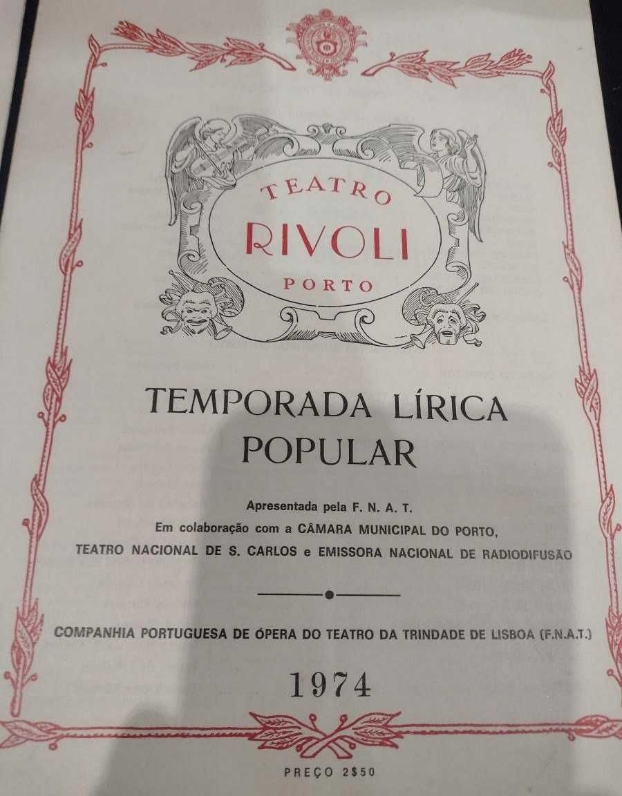 Teatro Rivoli Porto 1974 - 2 Programas