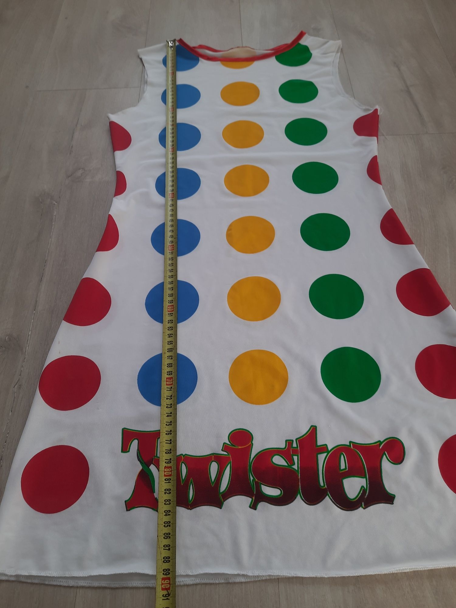 Twister sukienka strój przebranie + peruka M, 38