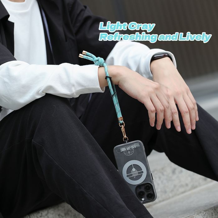 Rock smycz Glow in the Dark do telefonu długa na szyję niebieska