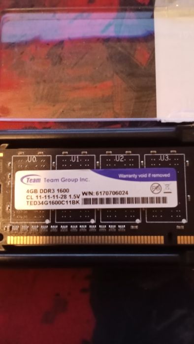 Оперативна пам'ять 4gb ddr3 1600cl 1.5V ted34G 1600c 11 bk
