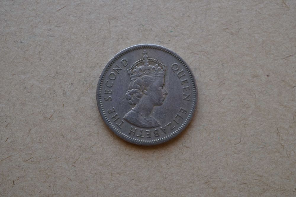Moeda de 1 dólar - Hong Kong - Rainha Elizabeth II - 1960