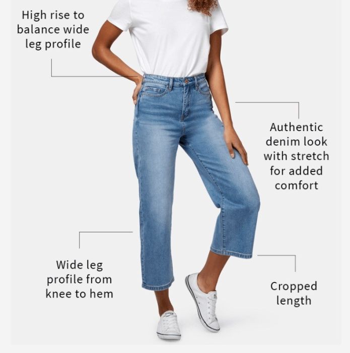 Новые укороченные темно-синие широкие прямые джинсы на девочку, 12 лет