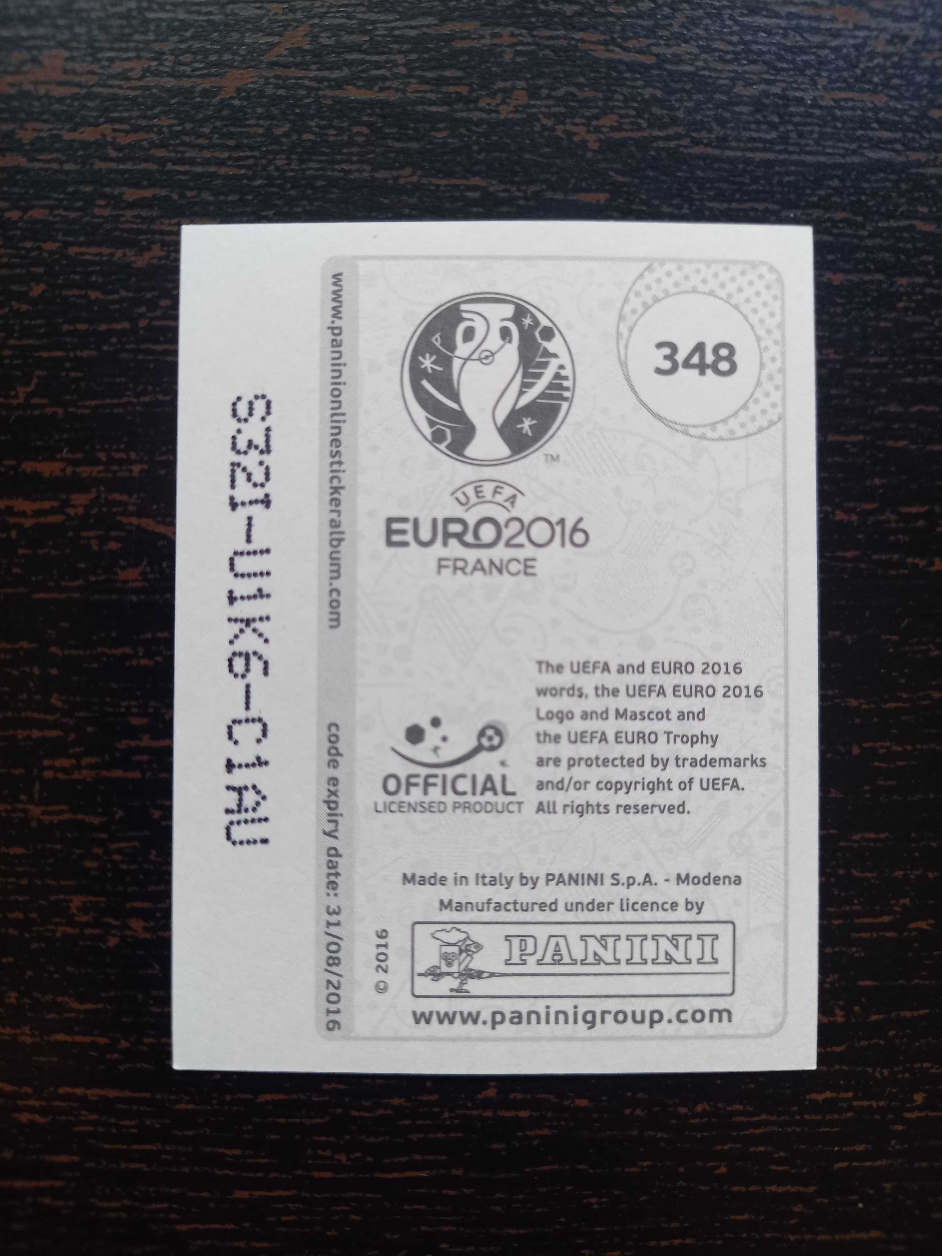 Cromo futebol Emblema Republic Checa(UEFA Euro France 2016)Panini