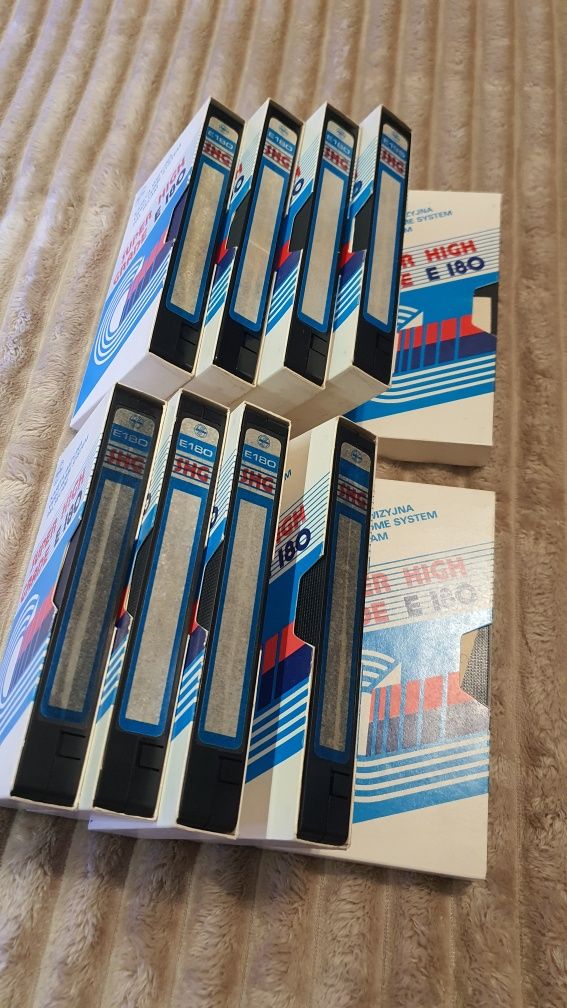 VHS STILON Zestaw 8szt. kaset wizyjnych. E-180 Super High Grade