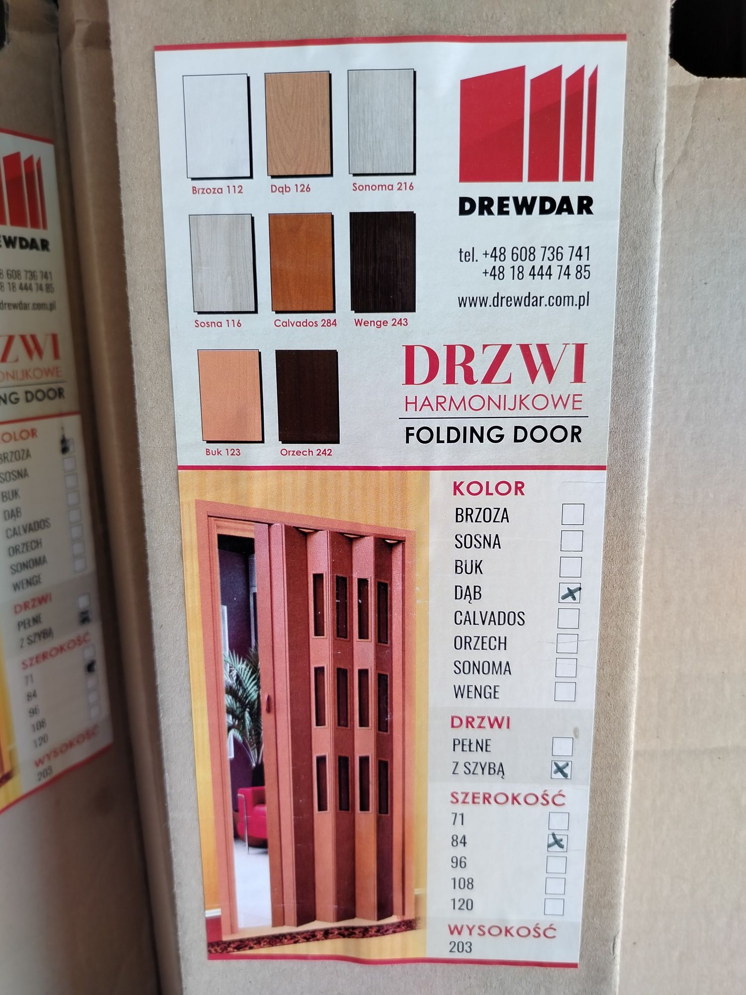 Drzwi pokojowe harmonijkowe