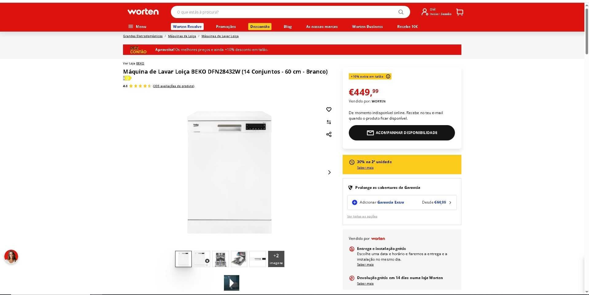 Maquina de Lavar Loiça Beko
