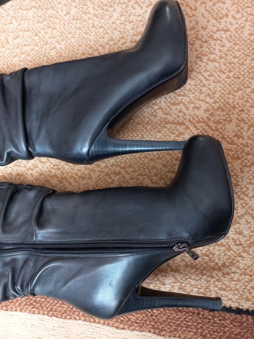 Ботфорти чоботи черевики шкіряні зимові