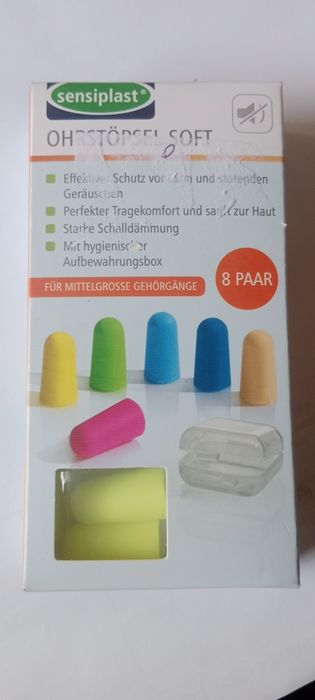 zatyczki do uszu marki Sensiplast, model "Ohrstöpsel Soft".