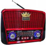 RADIO KUCHENNE solarne przenośne RETRO FM akumulator bluetooth czerwon