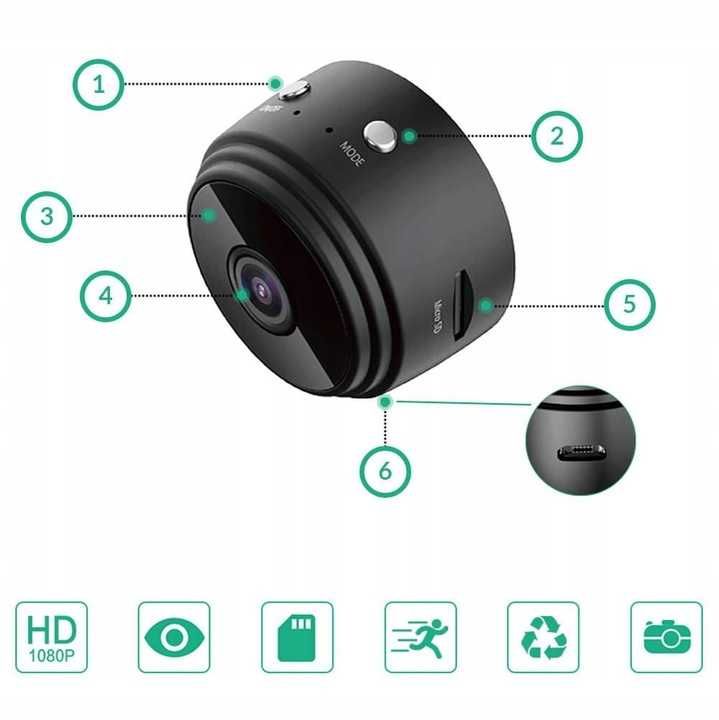 Kamera mini bezprzewodowa USB A9 (czarna)