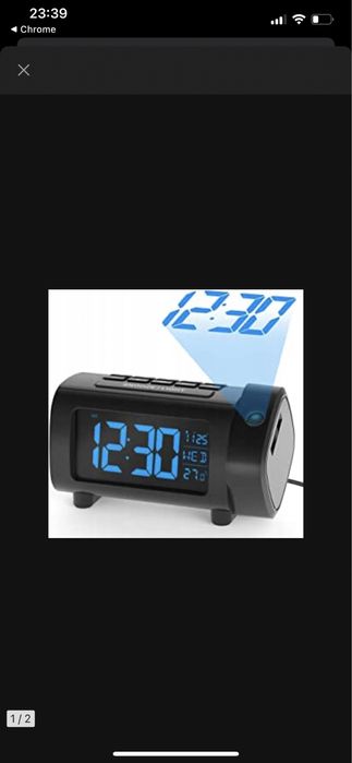 Zegar budzik radio temperatura LIORQUE czarny 15cm