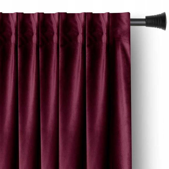 Zasłona welurowa velvet szarfa upi. na taśmie wave multi 140x270 Bordo
