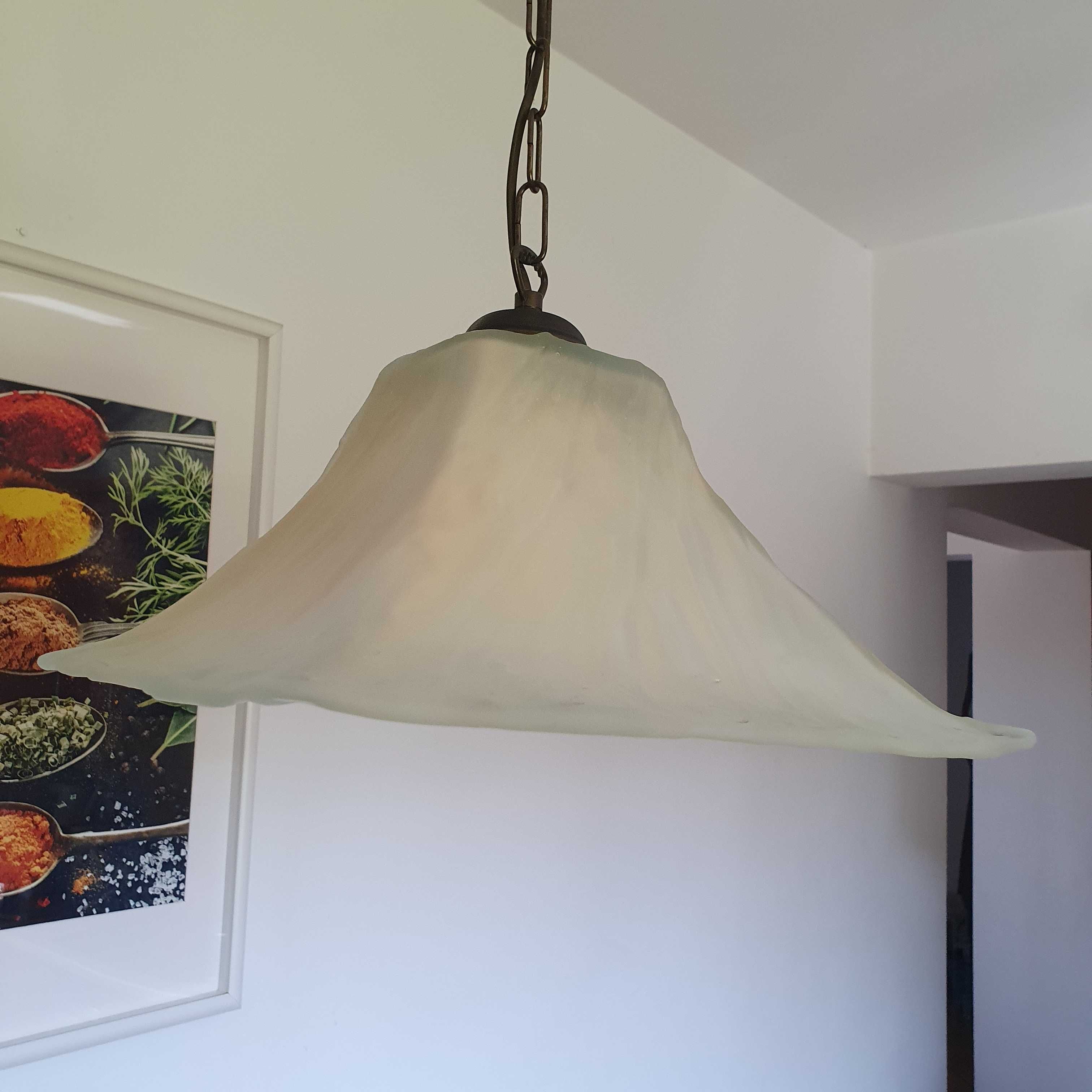 Lampa wisząca + plafon szklana