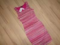 H&M cieńka letnia dzianinowa dopasowana różowa sukienka NOWA r. XS