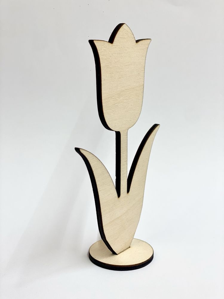 Drewniany tulipan 12x7cm