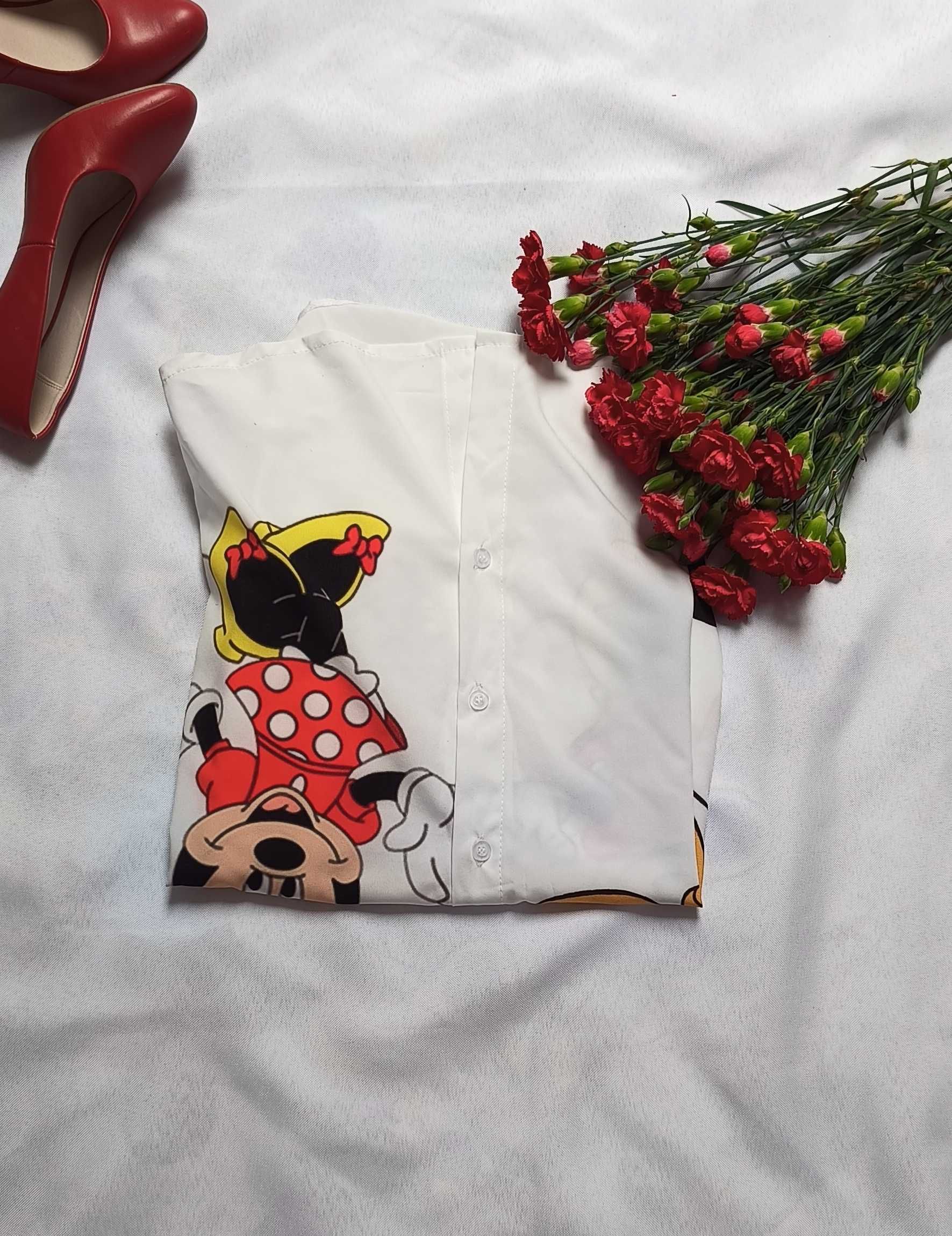 Koszula damska Myszka Miki Mickey Mouse  z kołnierzem biała M