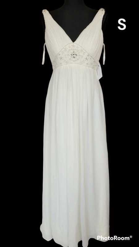 Piękna elegancka klasyczna suknia ślubna Nowa Rozmiar S