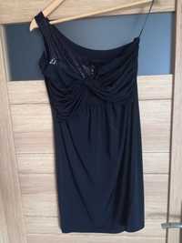 Sukienka SABRA czarna cekiny na jedno ramię r. 38M NOWA