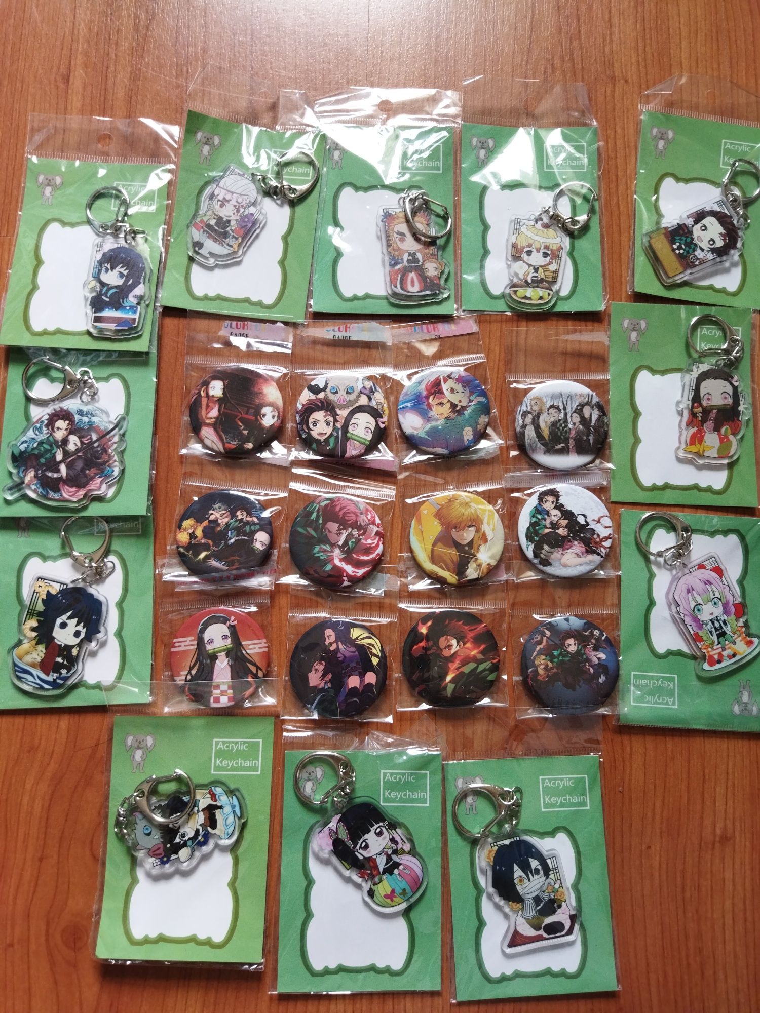 Demon slayer Kimetsu no Yaiba novos 15 figuras porta chaves