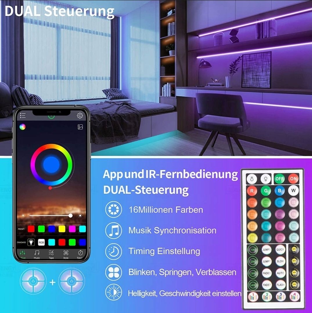 Tasma LED RGB 30m BLUETOOTH+pilot.