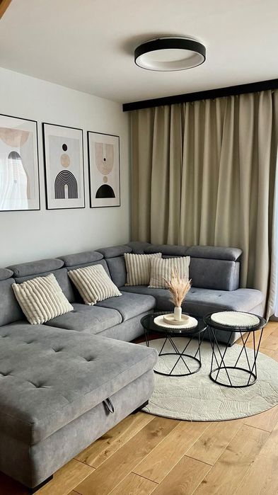 Szary Narożnik LOFT z funkcją spania